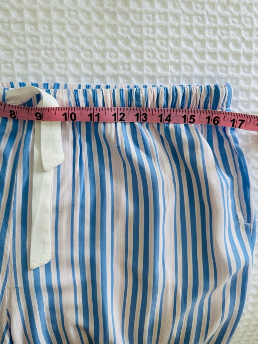 U.S. Polo Assn. Light Blue V-Neck Top with Blue & White Striped Pajama Pants - Picture 9 of 12